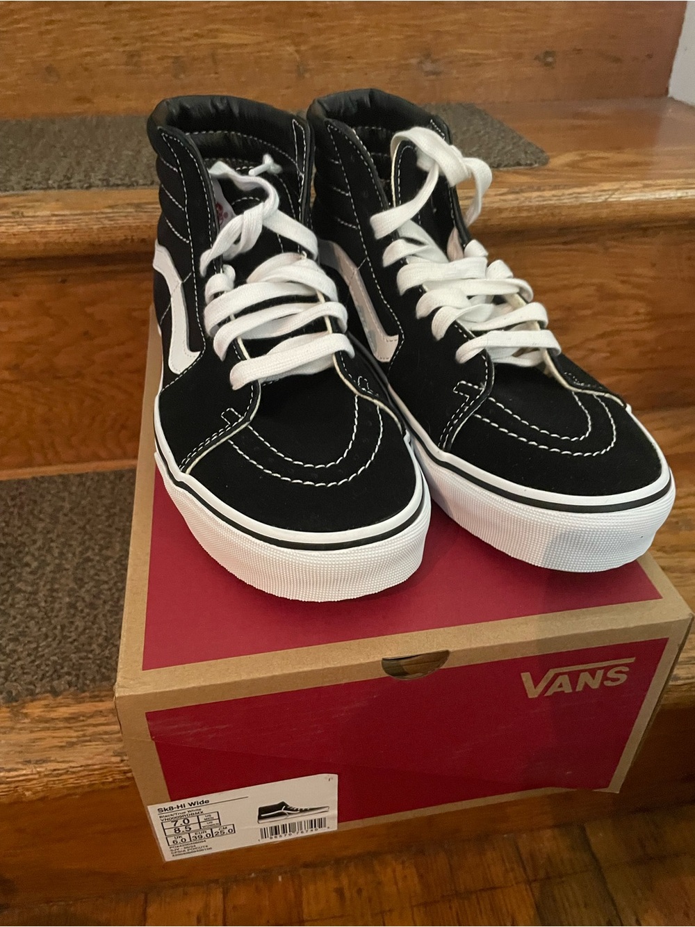Vans Adult Sk8-Hi Canvas High-Top Sneakers - Black/White
